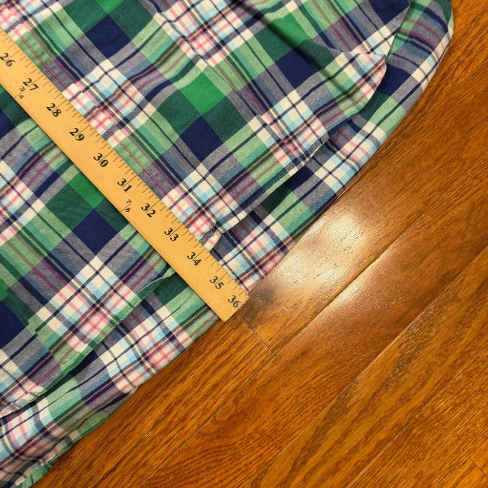 Polo Ralph Lauren Button-Down Shirt Mens 3XLT Madras Plaid Colorful Flesh Pony